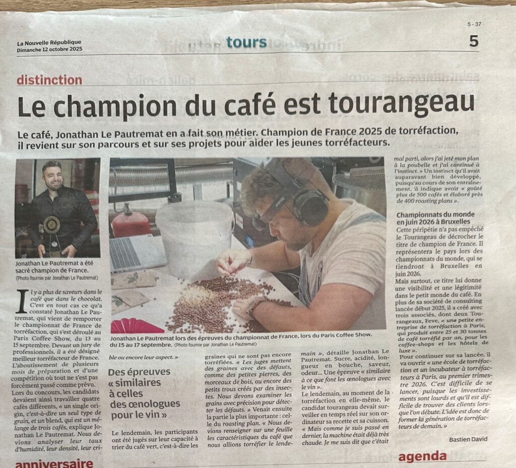 La NR Jonathan Le Pautremat Champion de France de torréfaction